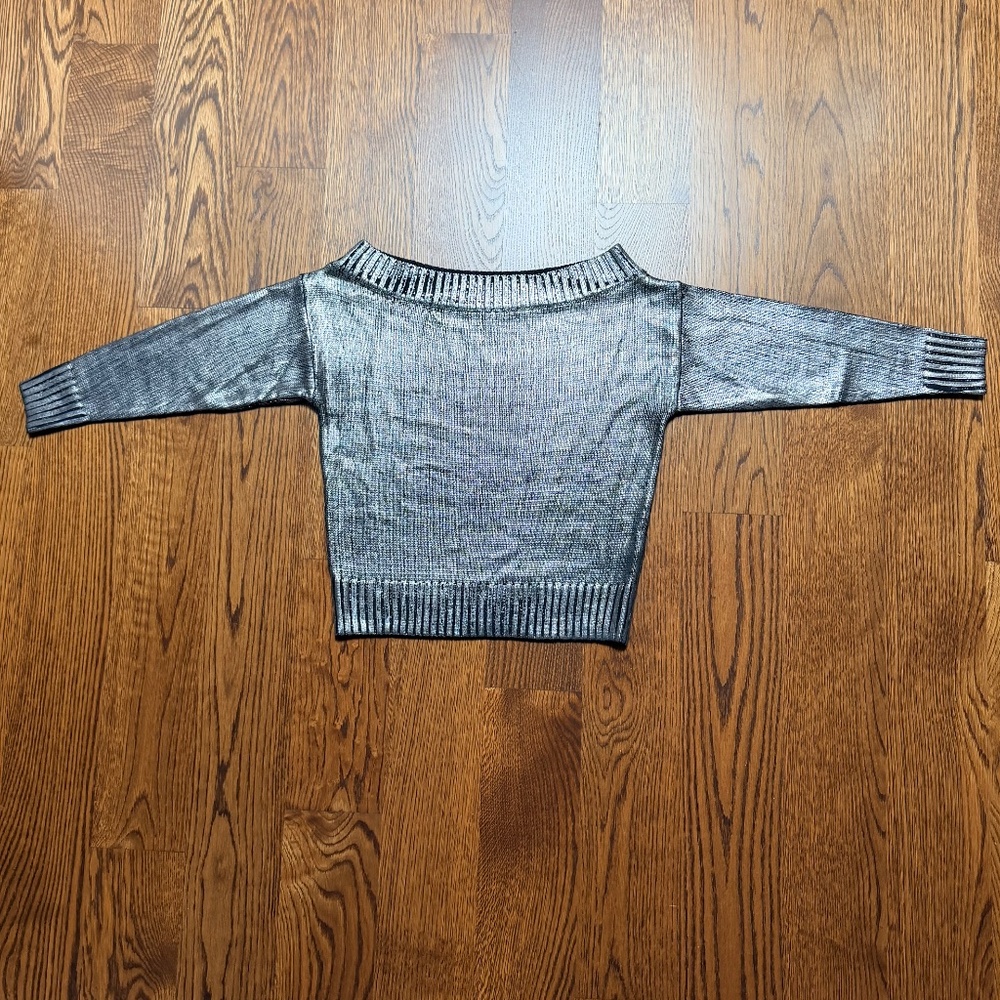 Superdown Silver Off the Shoulder Sweater Size XS